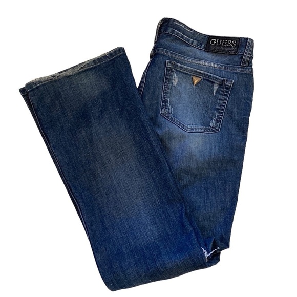 GUESS Jeans Foxy Flare - Flare Leg Size 30 Stretch Distress Cotton Machine Wash - Picture 8 of 13